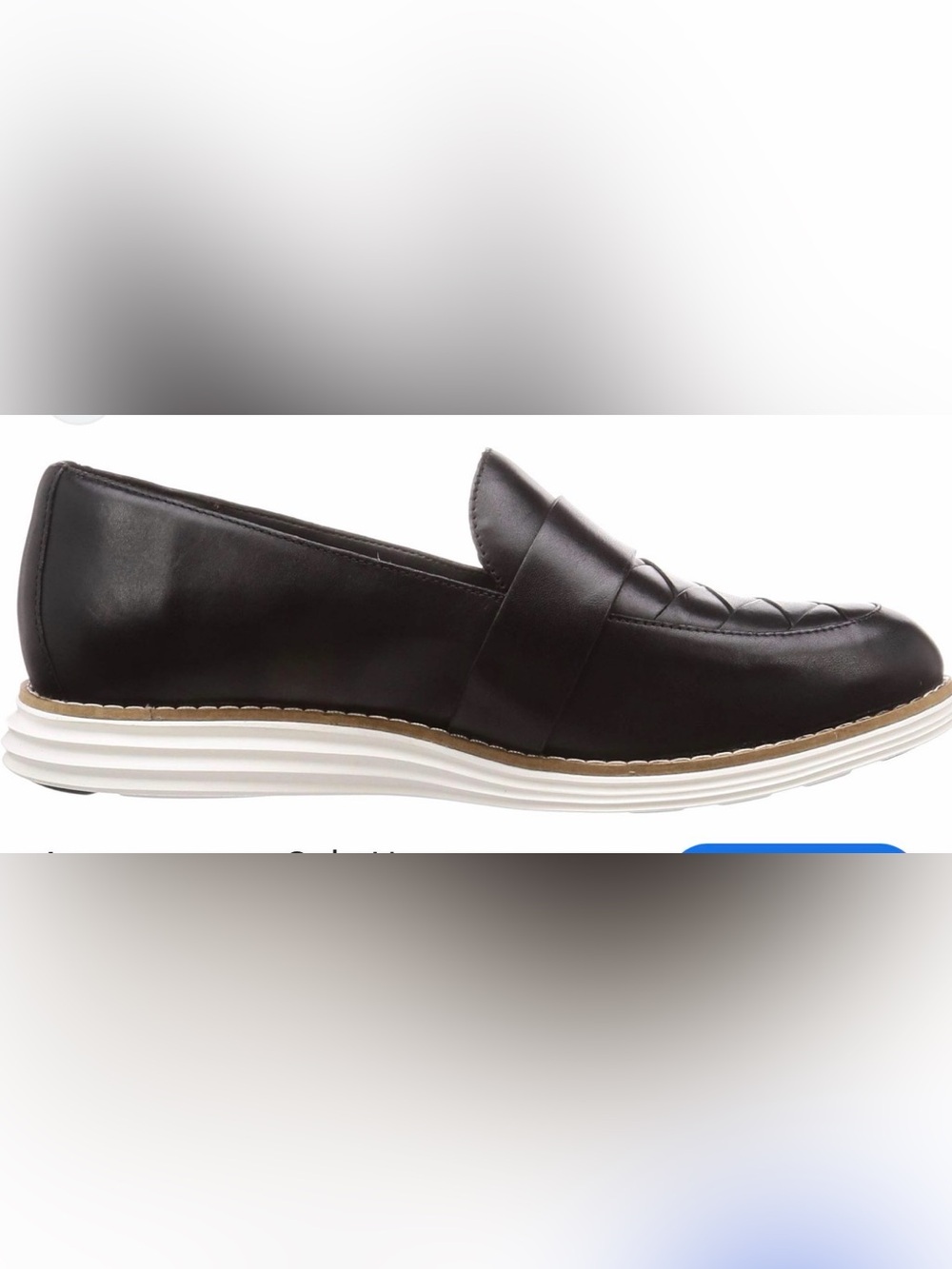 Cole Haan Black Penny Loafer with White Platform Sole